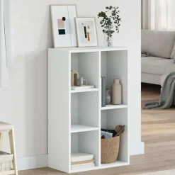 vidaXL Bokhylla/skänk vit 50x25x80 cm konstruerat trä