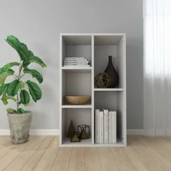 vidaXL Bokhylla/skänk vit 50x25x80 cm konstruerat trä