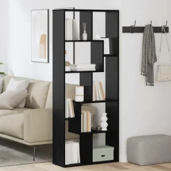 Clearance vidaXL Bokskåp 67 x 25 x 162 cm Konstruerat trä Svart ek