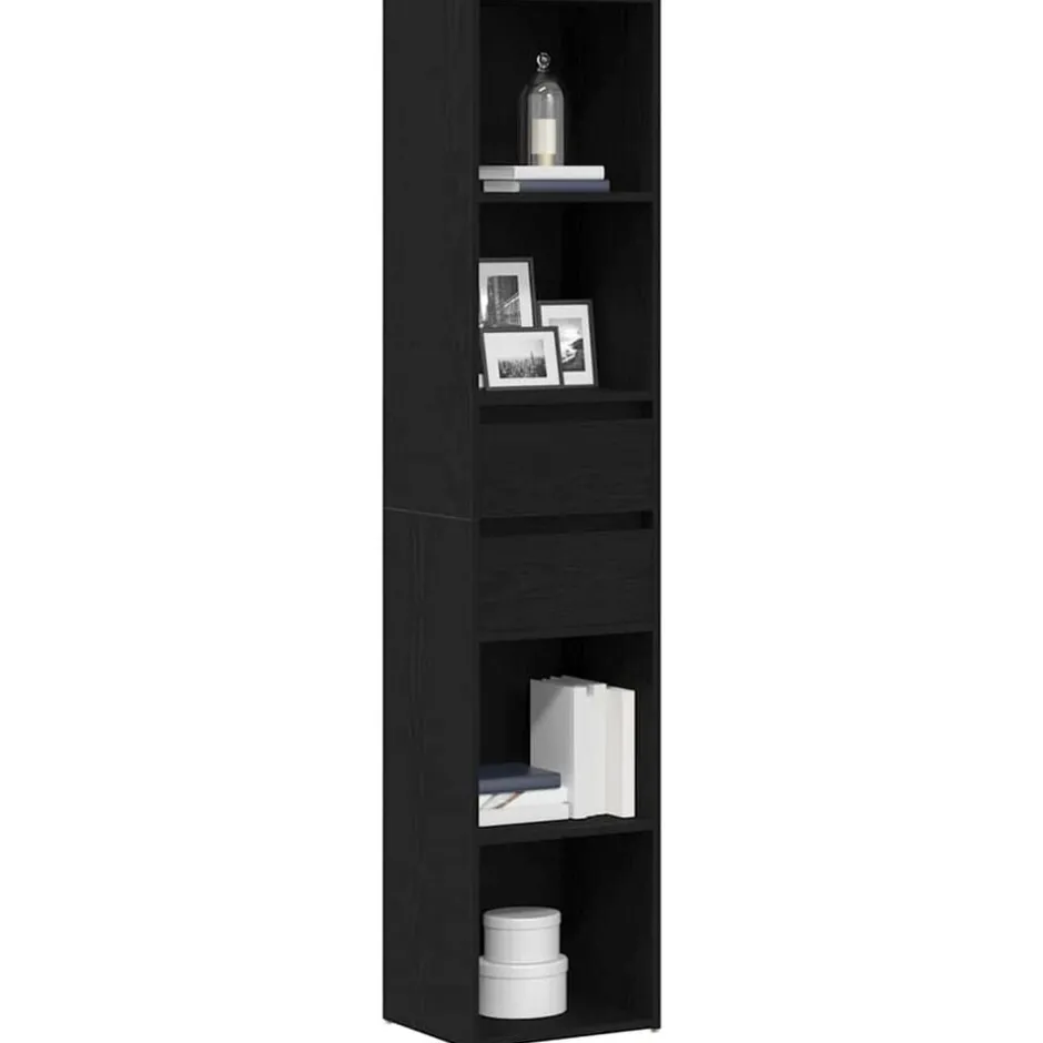Outlet vidaXL Bokskåp 36 x 30 x 171 cm Konstruerat trä Svart ek
