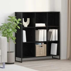 Online vidaXL Bokskåp 99.5 x 30 x 108.5 cm Konstruerat trä Svart ek