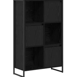 vidaXL Bokskåp 68 x 30 x 108.5 cm Konstruerat trä Svart ek