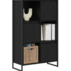 vidaXL Bokskåp 68 x 30 x 108.5 cm Konstruerat trä Svart ek