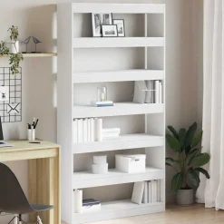 vidaXL Bokskåp Vit 100 x 30 x 198 cm Konstruerat trä