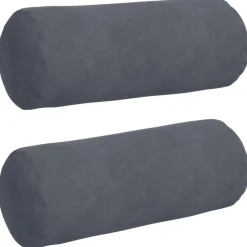 Online vidaXL Bolsterkuddar 2 pcs Ø 15 x 40 cm Kordread tyg Mörkgrå