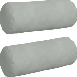 vidaXL Bolsterkuddar 2 pcs Ljusgrå Ø 15 x 40 cm Kordread tyg