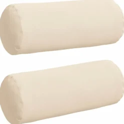New vidaXL Bolsterkuddar 2 pcs Ø 15 x 40 cm Mikrofiber Tyg Beige