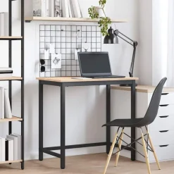 Outlet vidaXL bord 80 x 50 x 77 cm Konstruerat trä och stål Naturfärg