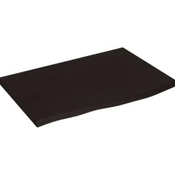 vidaXL Bordsskiva mörkbrun 60x40x2 cm behandlad massiv ek