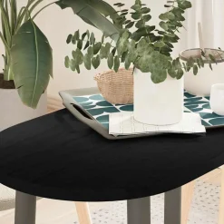 vidaXL Bordsskiva mörkbrun 80x40x2 cm massiv ek oval