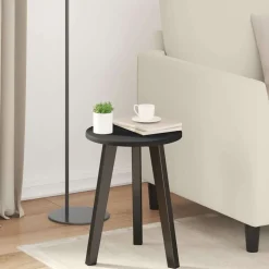 vidaXL Bordsskiva Svart Ø 30 x 1,5 cm Konstruerat trä