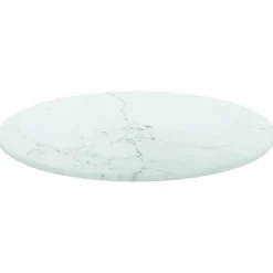 Clearance vidaXL Bordsskiva Ø30x0,8 cm härdat glas med marmortextur Vit