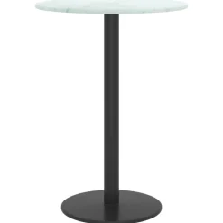 Clearance vidaXL Bordsskiva Ø30x0,8 cm härdat glas med marmortextur Vit
