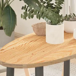 vidaXL Bordsskiva 80x40x2 cm massiv ek oval