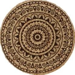 vidaXL Bordstabletter 4 st mörkbrun 38 cm rund jute