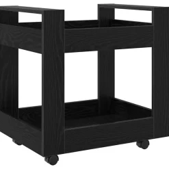vidaXL Bordsvagn Svart Ek 60 x 45 x 60 cm Konstruerat trä