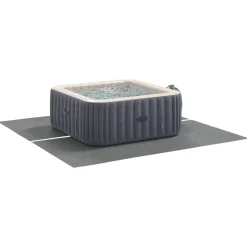 vidaXL Bottenmatta för pool Ljusgrå 274 x 274 x 0,1 cm Syntetiskt tyg