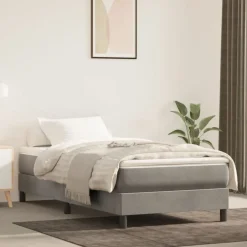 Clearance vidaXL Boxspring-sängram 80x200 cm sammet Ljusgrå