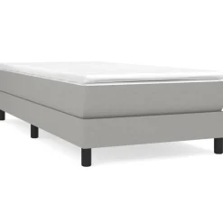 vidaXL Boxspring-sängram ljusgrå 80x200 cm tyg