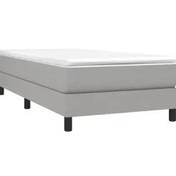 vidaXL Boxspring-sängram ljusgrå 80x200 cm tyg