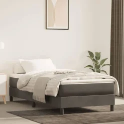 Outlet vidaXL Boxspring-sängram 80x200 cm sammet Mörkgrå