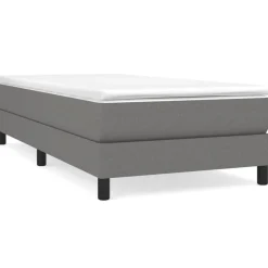 vidaXL Boxspring-sängram mörkgrå 80x200 cm tyg