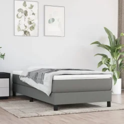 vidaXL Boxspring-sängram mörkgrå 80x200 cm tyg