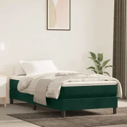 Best vidaXL Boxspring-sängram 80x200 cm sammet Mörkgrön