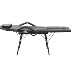 vidaXL Bärbar behandlingsstol konstläder 185x78x76 cm svart