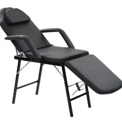 vidaXL Bärbar behandlingsstol konstläder 185x78x76 cm svart