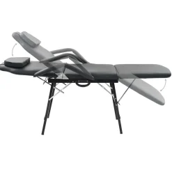 vidaXL Bärbar behandlingsstol konstläder 185x78x76 cm svart