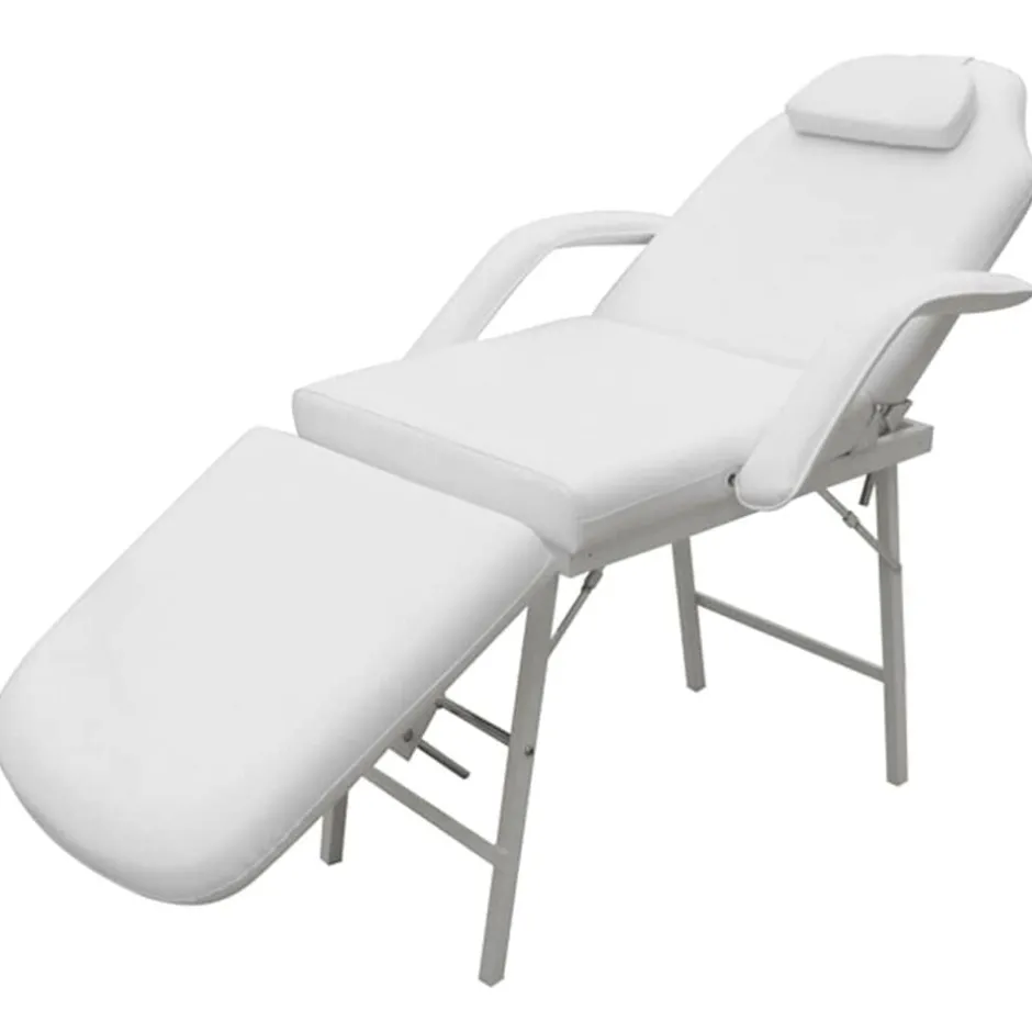 New vidaXL Bärbar behandlingsstol konstläder 185x78x76 cm Vit