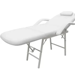 New vidaXL Bärbar behandlingsstol konstläder 185x78x76 cm Vit