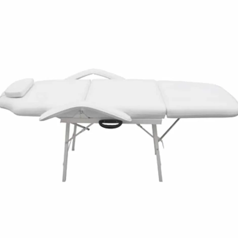 New vidaXL Bärbar behandlingsstol konstläder 185x78x76 cm Vit