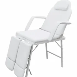 vidaXL Bärbar behandlingsstol konstläder 185x78x76 cm vit