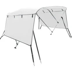 Discount vidaXL Båtkapell med 3 bågar 183x(137-152)x137 cm Vit