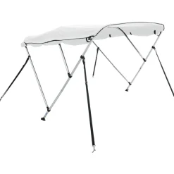 Discount vidaXL Båtkapell med 3 bågar 183x(137-152)x137 cm Vit