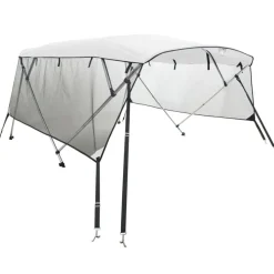vidaXL Båtkapell med 4 bågar med sidoväggar i nät 243x(170-182)x137 cm