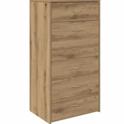 vidaXL Byrå 6 lådor artisan ek 50x34x96 cm konstruerat trä