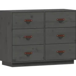 vidaXL Byrå grå 100x40x75 cm massiv furu