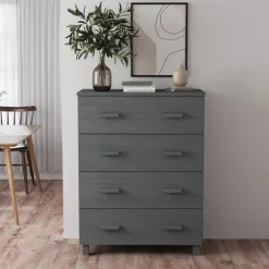 Discount vidaXL Byrå HAMAR 79x40x103,5 cm massiv furu Mörkgrå