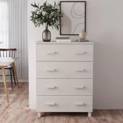 Outlet vidaXL Byrå HAMAR 79x40x103,5 cm massiv furu Vit