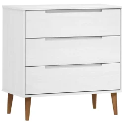 Online vidaXL Byrå MOLDE 80x40x80 cm massiv furu Vit