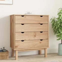 vidaXL Byrå OTTA 76,5x39,5x90cm massiv furu