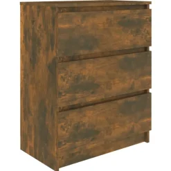 vidaXL Byrå rökfärgad ek 60x35x76 cm konstruerat trä