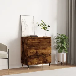 vidaXL Byrå rökfärgad ek 60x35x70 cm konstruerat trä