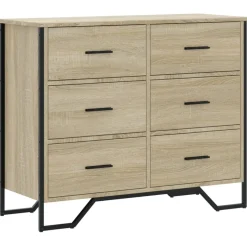 Clearance vidaXL Byrå sonoma-ek 91x35,5x74,5 cm konstruerat trä Sonoma ek