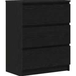 vidaXL Byrå svart ek 60x35x76 cm konstruerat trä