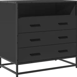vidaXL Byrå svart 70x41x70 cm konstruerat trä