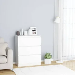 New vidaXL Byrå 60x35x76 cm konstruerat trä Vit